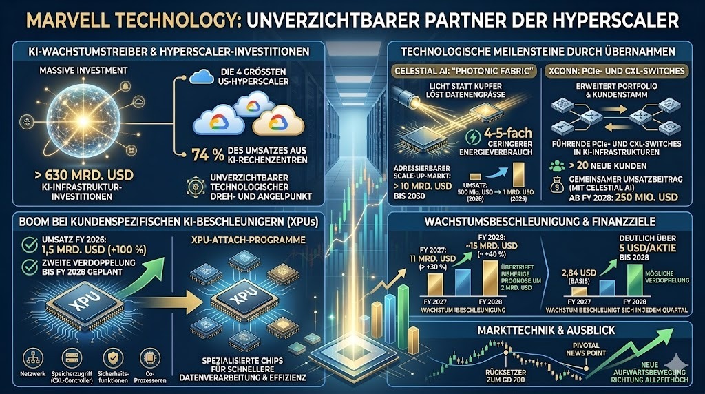 Marvell Technology Grafik. Bildnachweis: KI-generiert mit Gemini (NANO BANANA).